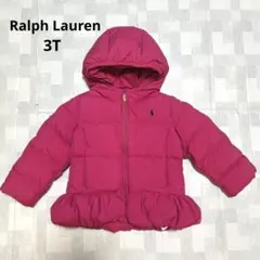 Ralph Lauren ダウンジャケット 3T ピンク ペプラム フード付き