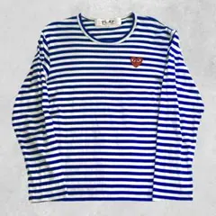 PLAY COMME des GARCONS ボーダーハートロゴクルーネックT