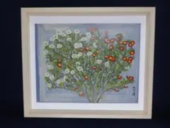 おかや木芸　工芸品木製フレーム　椿のステンシル絵付き（24.5×24.5cm角） 木芸 工芸品木製フレーム 椿のステンシル絵付き（24.5×24.5cm角