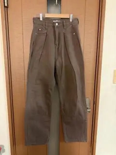 ワイドデニムパンツ ブラウン Mサイズのサムネイル