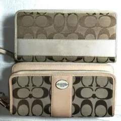COACH❤シグネチャー柄 長財布 2点