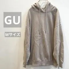 【GU】ベージュ フード付き スウェットパーカー Mサイズ レディース