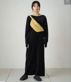 中古品！美品！オーガニックコットンバックシャンベロアワンピースのサムネイル