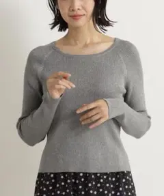 FOUND GOOD コンフォートラメリブニット グレー Lサイズ