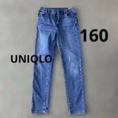 UNIQLO デニムブルー ストレートジーンズ 160