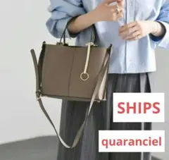 quaranciel SHIPS チャーム付2wayトート ショルダーバッグ
