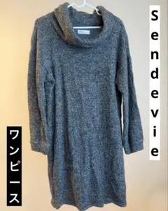 【最終値下】ウール素材ロングワンピース　綺麗めデザイン Sens de vieのサムネイル
