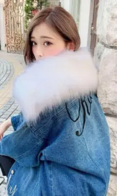 rady ファー付き デニムジャケット Gジャン ビックロゴ バックロゴ
