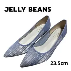 値下げ中★【JELLY BEANS】シアーレースポインテッドトゥパンプス ブルー
