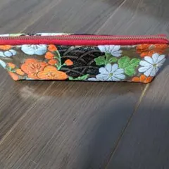 帯リメイク/ペンケース♡花柄刺繍 メガネケース