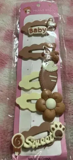 ヘアアクセサリー キッズ,前髪クリップ おしゃれ,ヘアピン5個セット②