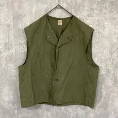 50s キルティングベスト　ベルギー軍　ユーロミリタリー　オリーブグリーン
