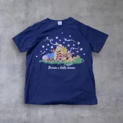 【希少・当時物】ディズニー公式 プーさん＆ティガー Tシャツ ネイビーXL相当