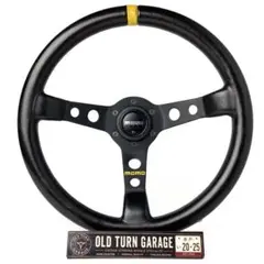 スパルコ R345 ディープコーン レザーステアリング 良品 ホーンボタン