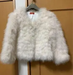 ファーコート ホワイト リアルファー ターキー