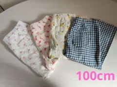 100cmユニクロレギンス4点セット（フラミンゴ・花柄・チェック）