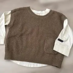 プティマイン　ベスト付きロンT 100cm