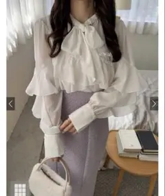 ラメシアーリボンブラウス[al238]