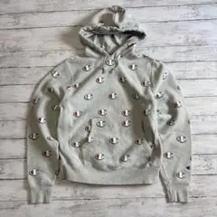 え*た様 Champion リバースウィーブ M グレー C刺繍総柄 パーカー