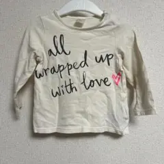 【送料無料】H&M クリーム色 長袖Tシャツ 80