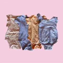 ベビー ロンパース 70 半袖 女の子 4点セット まとめ売り 夏服