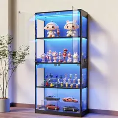 ガラスディスプレイキャビネット 6段両開きガラス扉 幅80×奥行35×高さ100 ガラスディスプレイキャビネット 6段両開きガラス扉 幅80×奥行35×高さ