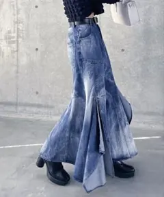 PAGE BOY シアーブリーチデニムスカートブルーS