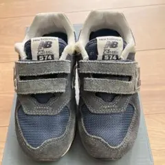 New Balance 574 キッズシューズ ネイビー/グレー17.0cm