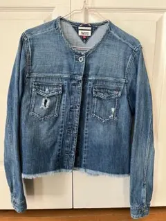 Tommy Hilhiger ノーカラーデニムジャケット（美品）