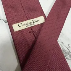 Christian Dior 暖色系 ネクタイ レッド系 ドット柄 ディオール