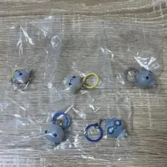 ぷくぷくあわわちゃん　クリアめじるしチャーム　５点セット