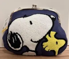 スヌーピー がま口ショルダーバッグ ネイビー