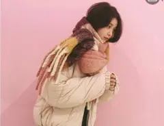 【ピンクベージュ】ストール　マフラー　通勤　通学　あったか　冬 （L19）