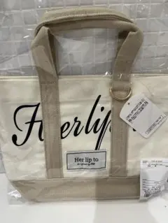 Herlipto mini tote ルミネ限定トートバッグ white - メルカリ