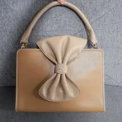 キタムラ レザー リボンデザイン ハンドバッグ