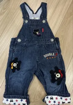DOUBLE.B デニムオーバーオール 80