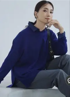 【23区】ウーステッドウール ワイドシルエット ニット 32