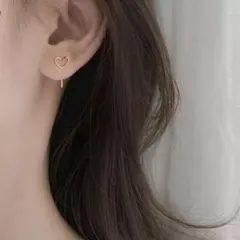 ピアス ゴールド ハート シンプル 結婚 アメカジ Y2K リボン