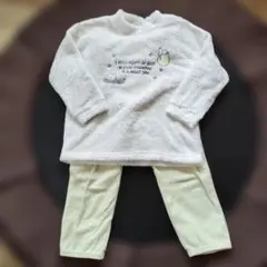 年内出品 120 ユニクロ フリースパジャマセット スヌーピー クリーム色