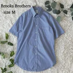 Brooks Brothers　半袖シャツ　REGENT　ギンガム　青　Mサイズ