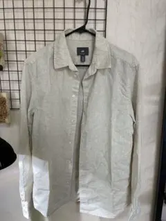 H&M ベージュ リネン混紡シャツ XS