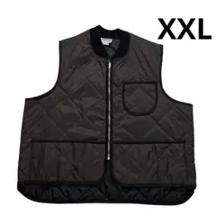 70s 80s USA製 キルティング ナイロンベスト XXL 墨黒 黒