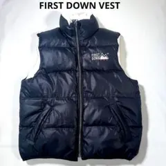 Lサイズ✨ 90s ファーストダウン ベスト リバーシブル ジャケット 黒 白