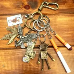B13ストリート☆カラビナ☆キーホルダー☆アメカジ☆じゃらじゃら系ゴールド真鍮系