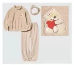 mofusand ベージュ クマ刺繍 ルームウェア