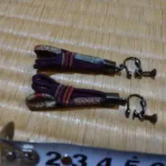 ハンドメイド 和風 布製イヤリング