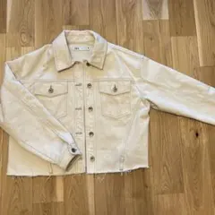 zara 白 デニムジャケット