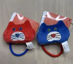 mojojojo マスコット付きヘアゴム 赤 青 2個セット