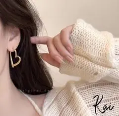 ハート型フープピアス ゴールド シルバー