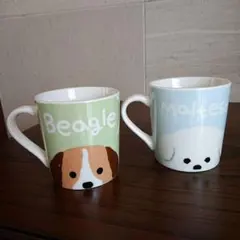 マグカップ カップ コーヒー 犬 イヌ グリーン 水色